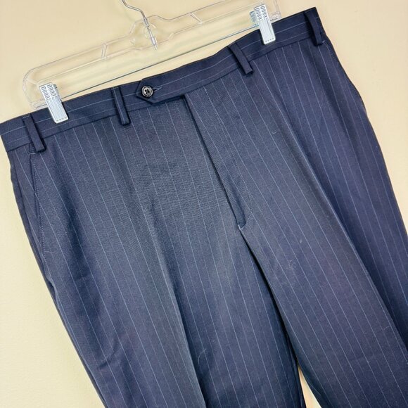 Michael Michael Kors 2 pc suit 42R Blazer 36 X 28 Trousers blue striped wool - Picture 5 of 12